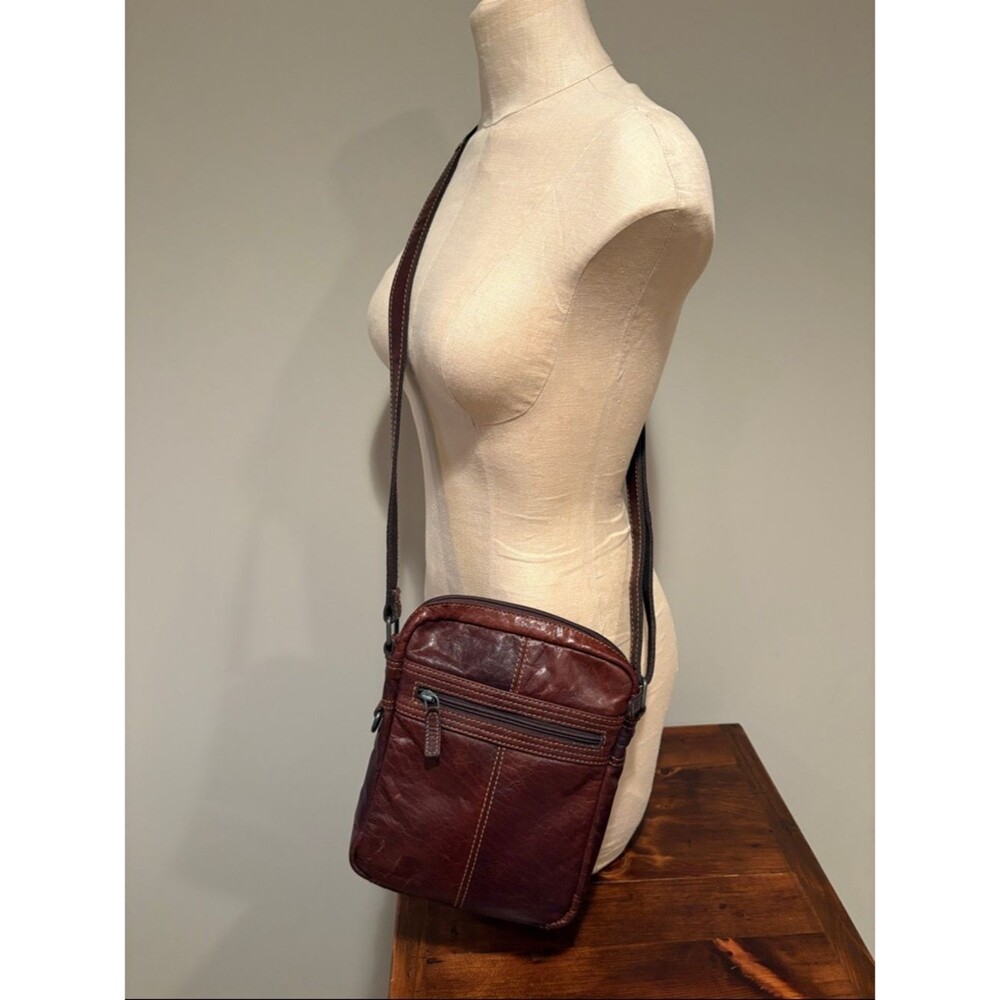 Jack Georges Genuine Leather Brown Crossbody